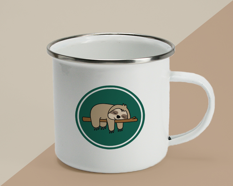Mug émaillé Personnalisable - Pas du matin - Collection Paresseux