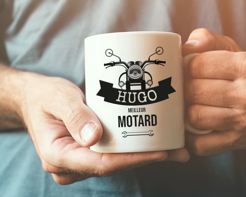 Mug personnalisé prénom - Motard