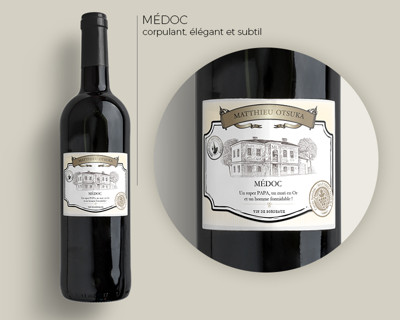 Bouteilles de vin de Bordeaux personnalisées