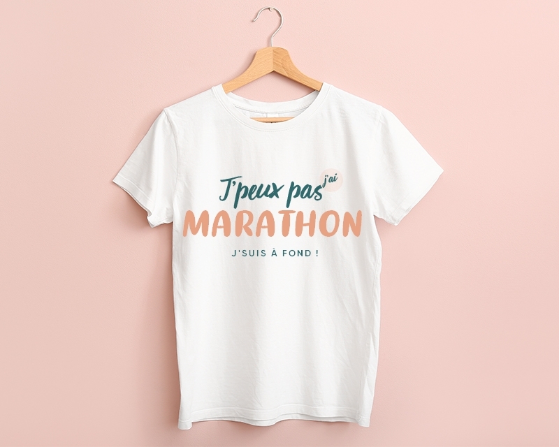 Tee shirt personnalisé femme - J'peux pas j'ai marathon