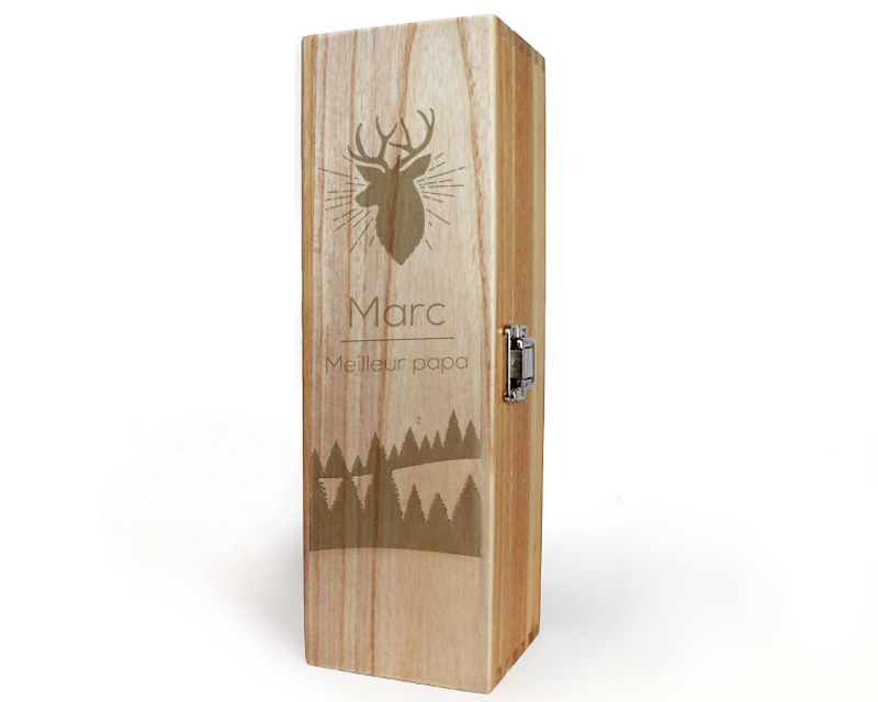 Caisse à vin Personnalisable - Cerf