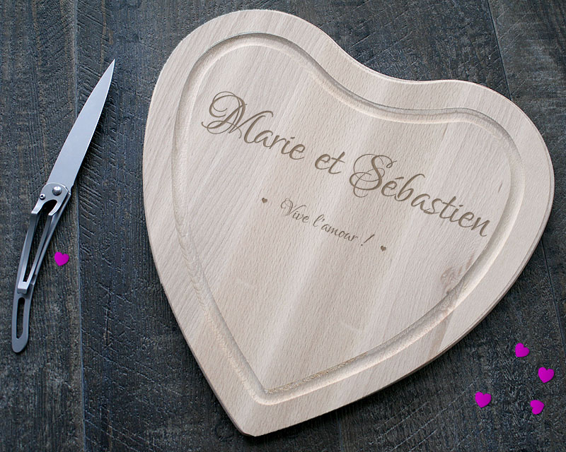 Planche à découper Coeur Couple