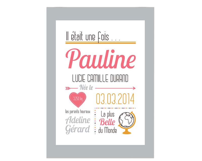Affiche Naissance Fille