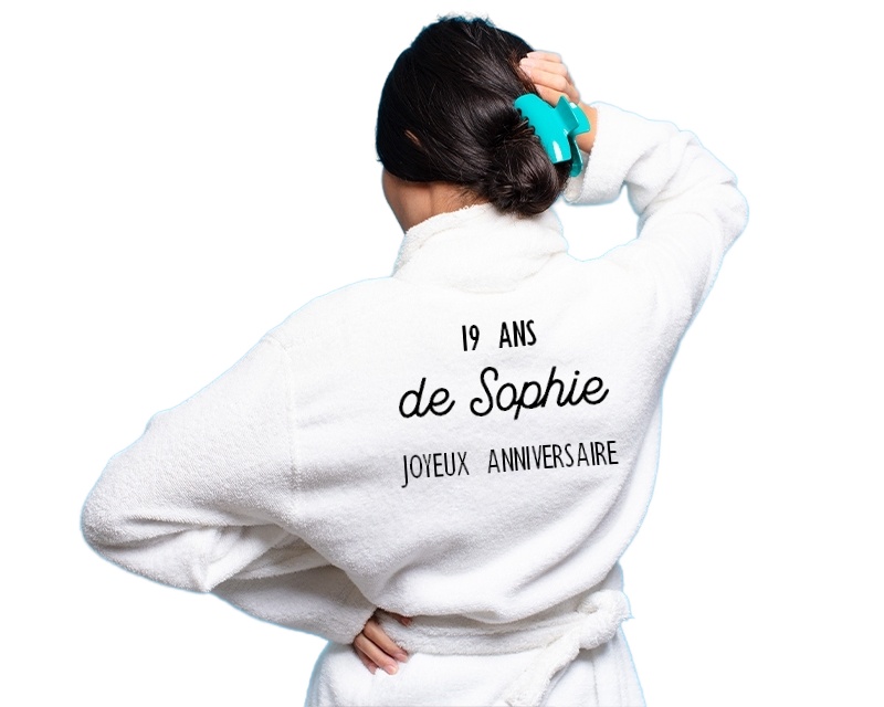 Cadeau peignoir personnalisable pour femme de 19 ans message personnalise Cadeaux