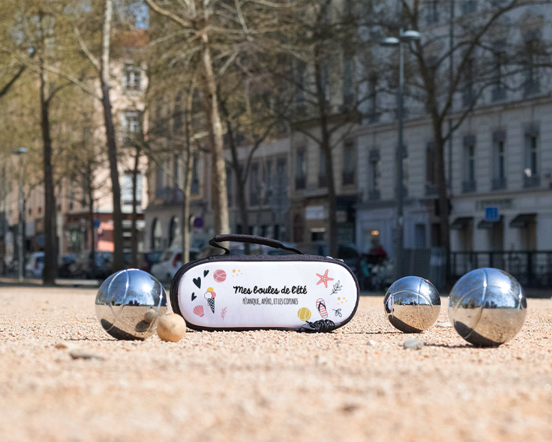 Sacoche de Pétanque personnalisable avec option Triplette de boules de pétanque - Holidays