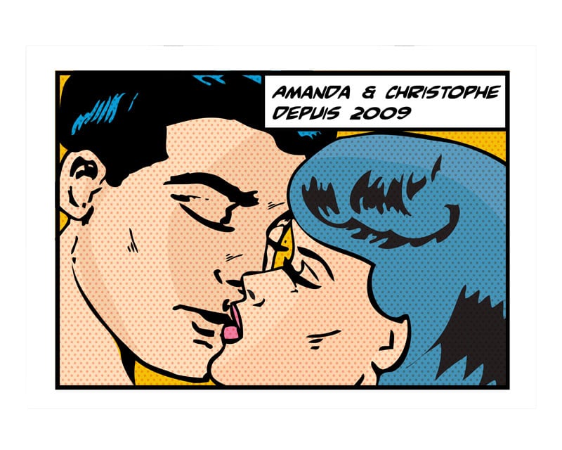 Affiche personnalisée couple - Lichtenstein