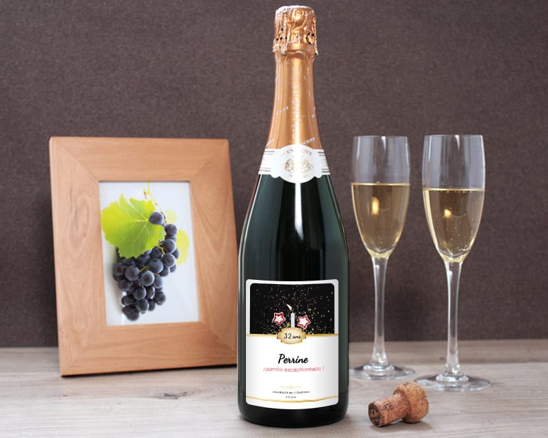 Bouteille de champagne personnalisée anniversaire - Bougie