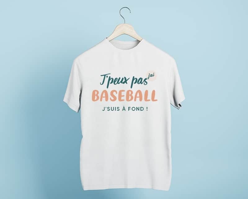 Tee shirt personnalisé homme - J'peux pas j'ai baseball