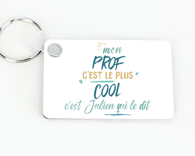 Porte-clés personnalisé : Prof le plus...