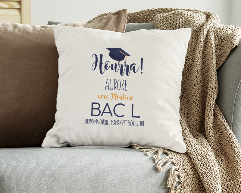 Coussin déco design diplôme