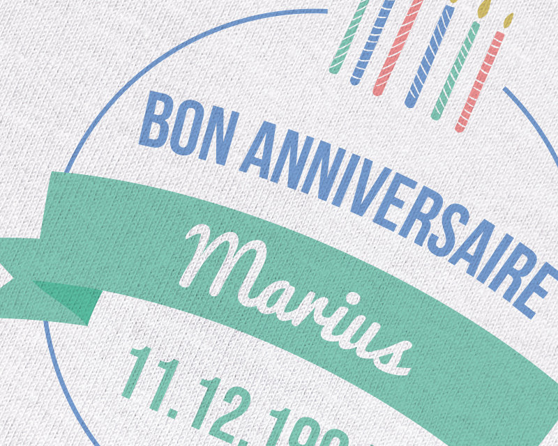 T-shirt blanc homme Personnalisable - Collection bougies d'anniversaire