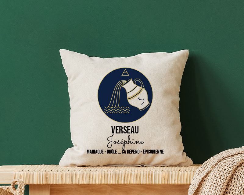 Coussin personnalisé cadeau verseau