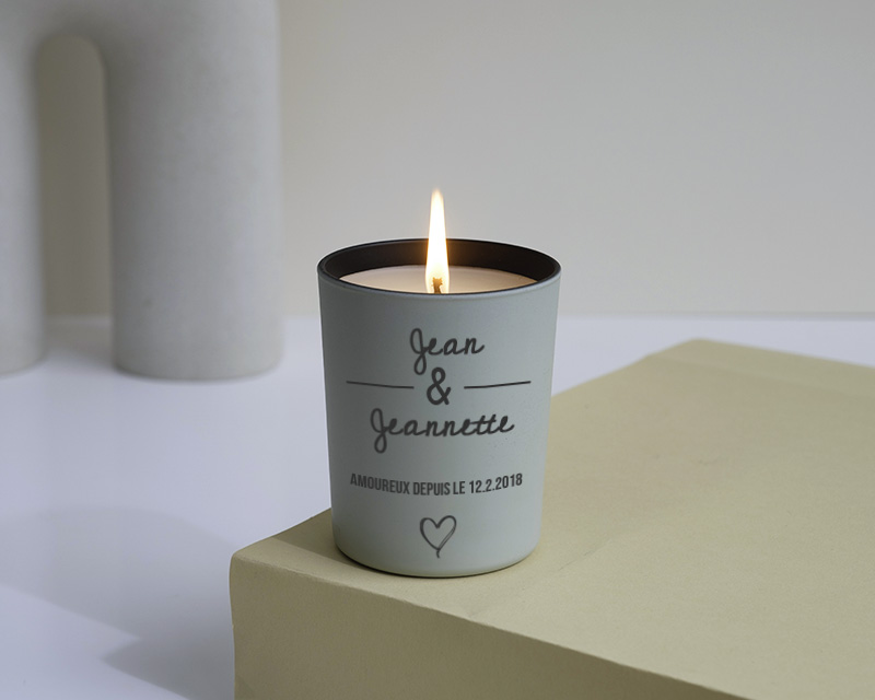 Bougie gravée personnalisable - Jour de rencontre