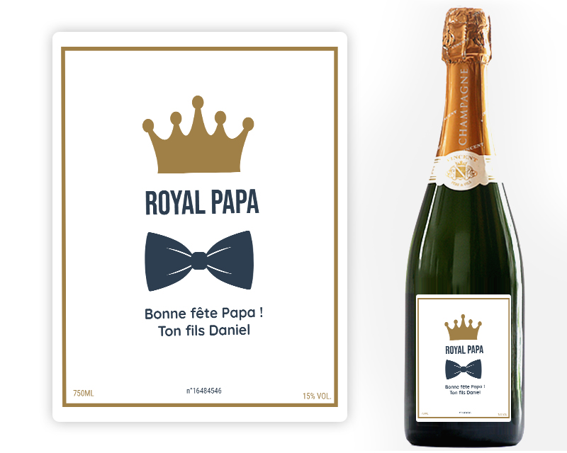 Champagne personnalisable - Papa Royal