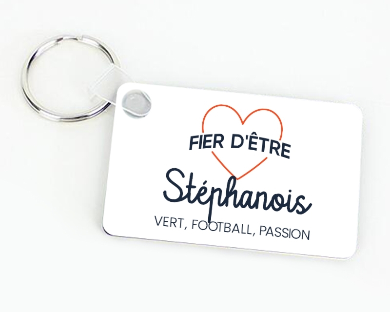Porte-clés personnalisable - Fier d'être Stéphanois