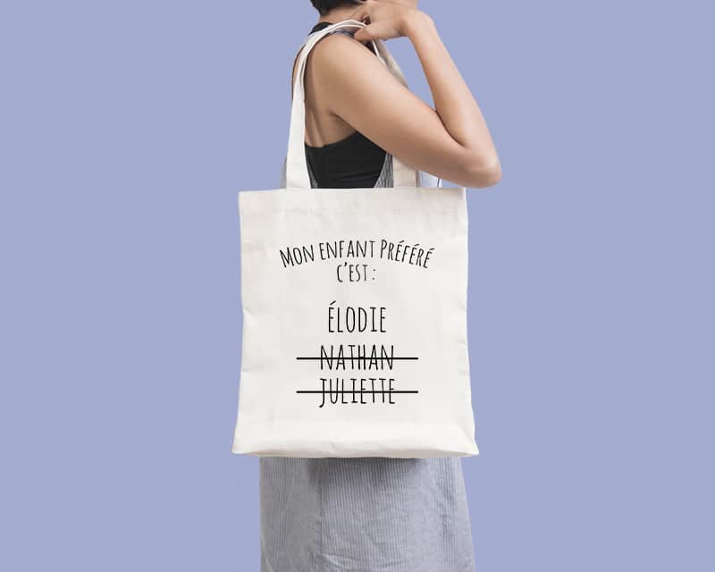 Tote bag Personnalisable Mon enfant préféré 100% coton naturel
