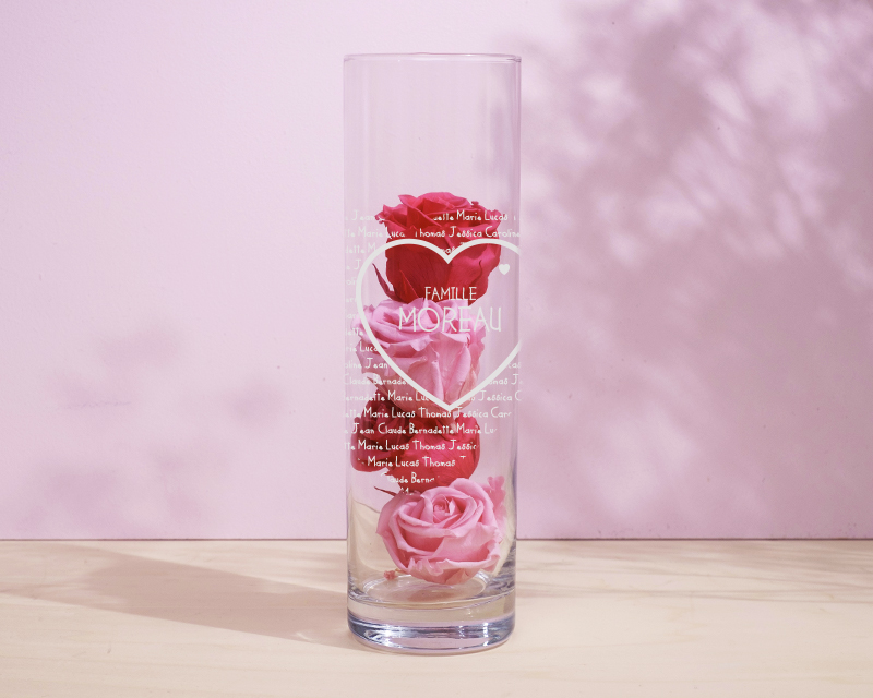 Vase gravé Famille