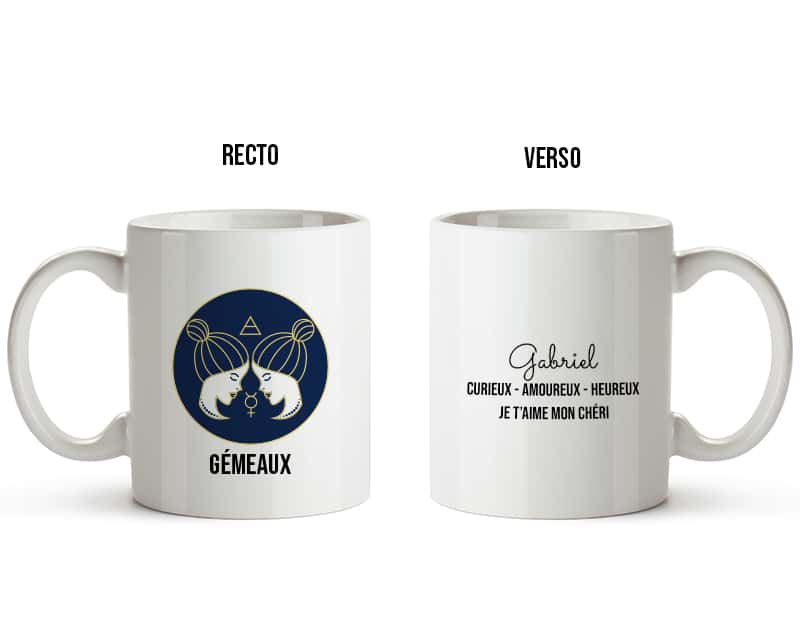 Mug personnalisable cadeau pour gémeaux