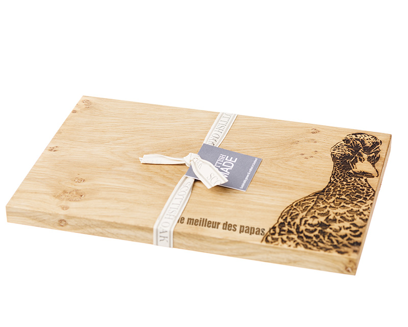Planche à découper Personnalisable en bois de Chêne écossais - Canard