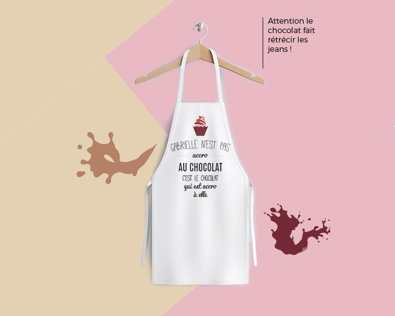 Tablier personnalisé accro au chocolat