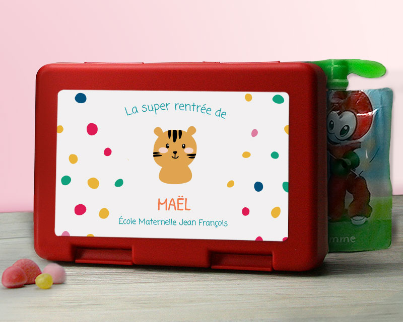 Lunchbox enfant animaux tigre personnalisée