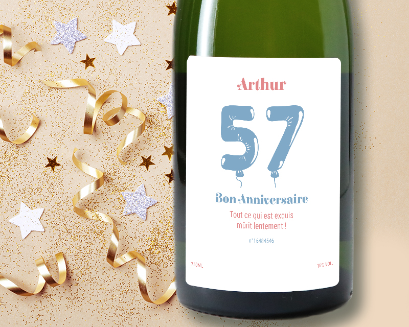 Bouteille de champagne - Collection ballons d'anniversaire