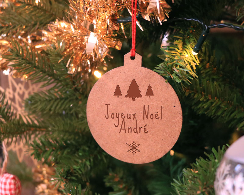 Voir l'image 1 du produit Lot de Boules de Noël personnalisées en bois - Sapin