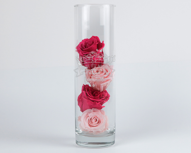Vase personnalisé cylindrique - Maman Fleurie