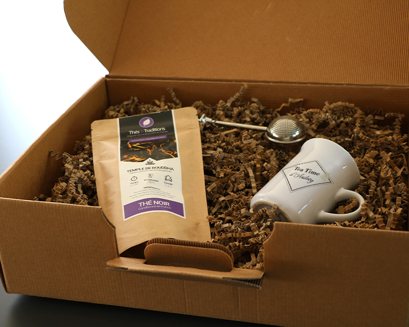 Mug personnalisé avec thé et boule à thé - Message