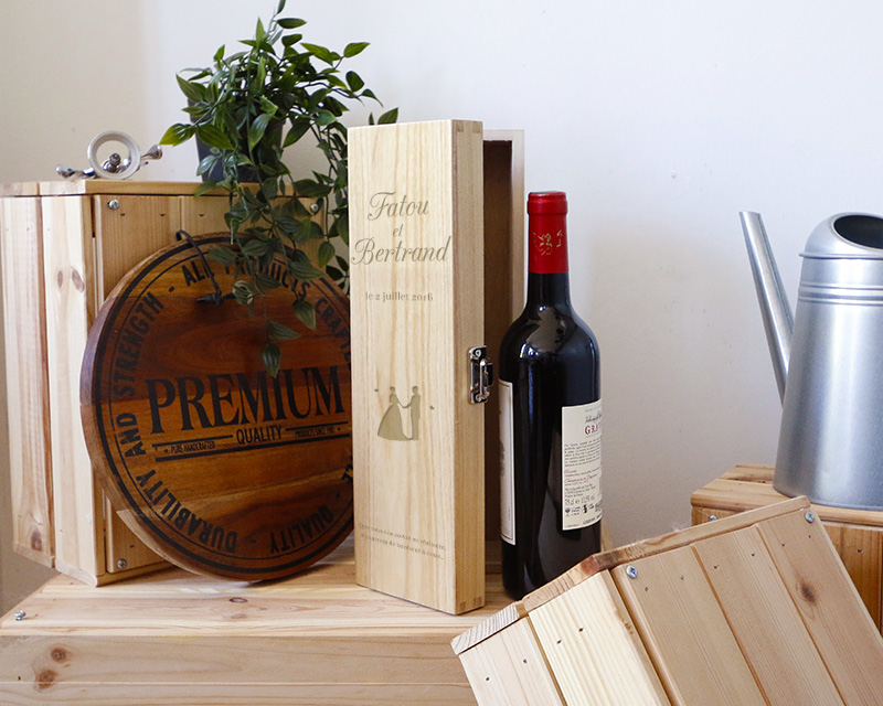 Caisse à Vin Mariage Gravée