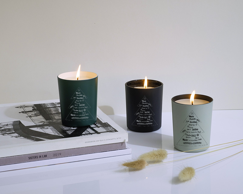 Bougie de Noël personnalisée et sa boîte cadeau