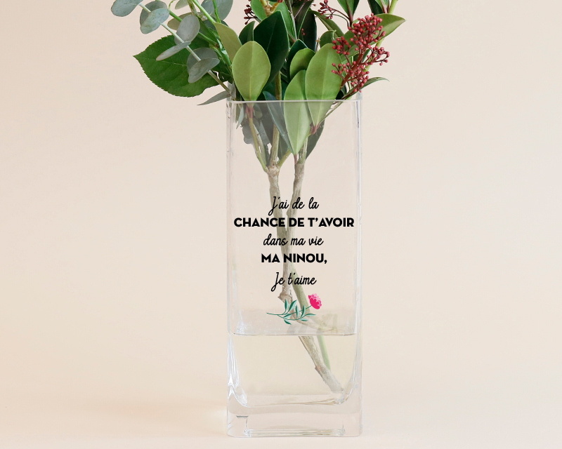 Vase personnalisé cubique - Message