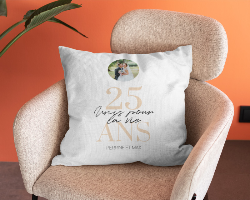 Coussin personnalisé - Noces d'Argent