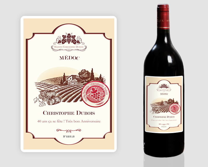Magnum de Vin de Bordeaux Personnalisable