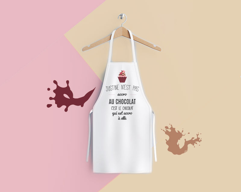 Tablier personnalisé accro au chocolat