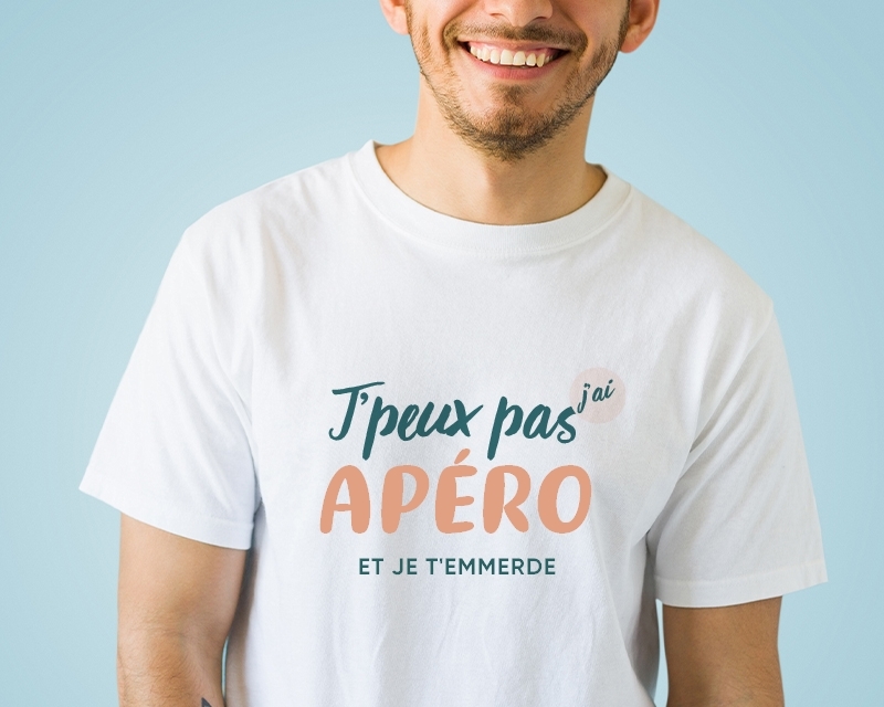 T-Shirt homme personnalisable - J'peux pas j'ai apéro