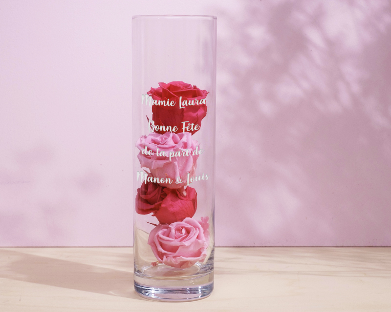 Vase cylindrique gravé Personnalisable - Message