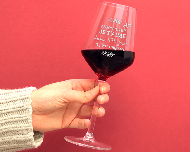 Verre à Vin - Aujourd'hui je t'aime depuis