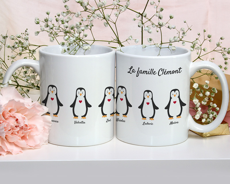 Voir l'image 3 du produit Mug personnalisé - Famille pingouins