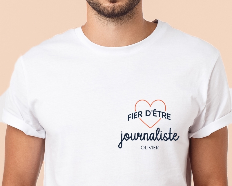 T-shirt Homme personnalisable - Fier d'être journaliste