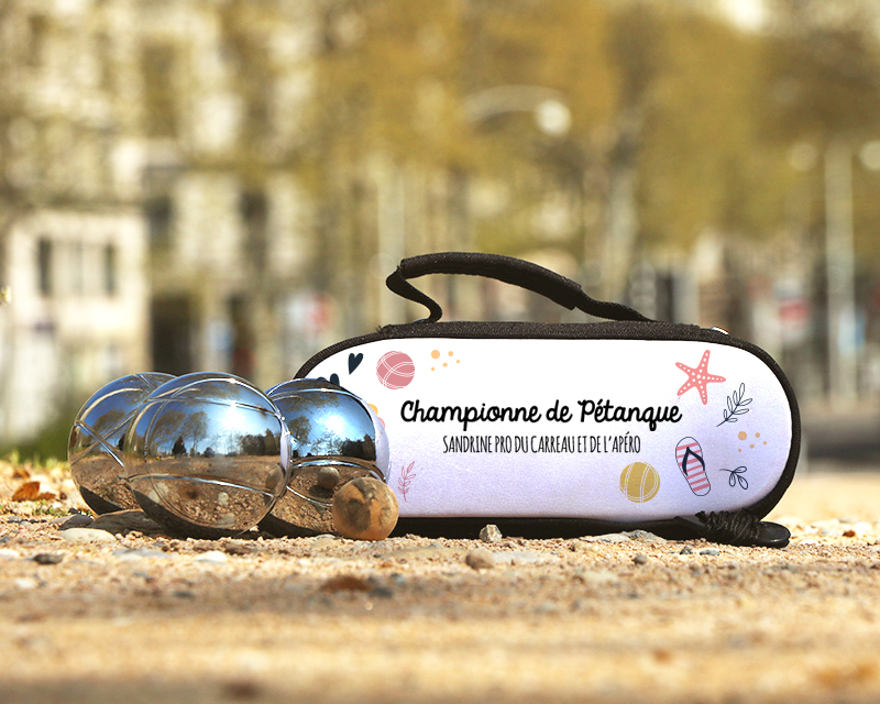 Sacoche de Pétanque personnalisable avec option Triplette de boules de pétanque - Holidays
