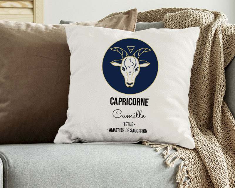 Coussin message cadeau signe astrologique capricorne