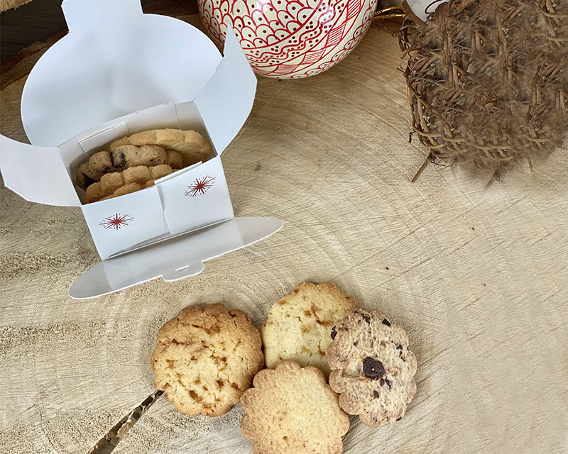 Marque place personnalisable et biscuits - Boule de Noël