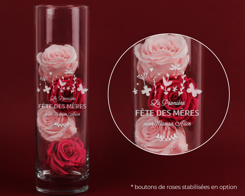 Vase Personnalisable Gravé - Collection Première Fête des Mères