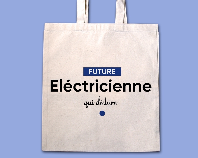 Tote bag personnalisable - Future eléctricienne