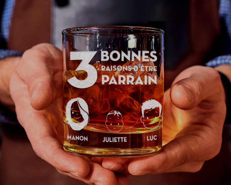 Verre à Whisky Personnalisable - Collection Family Circus - Les bonnes raisons...