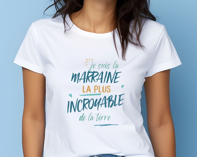 T shirt femme personnalis message Marraine la plus Cadeaux