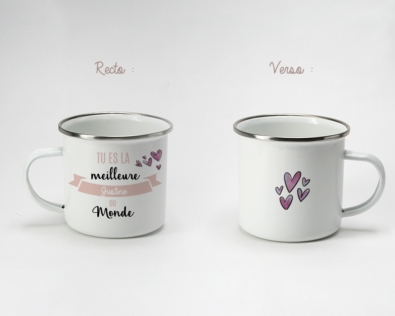 Mug émaillé Personnalisable - Tu es la meilleure du monde