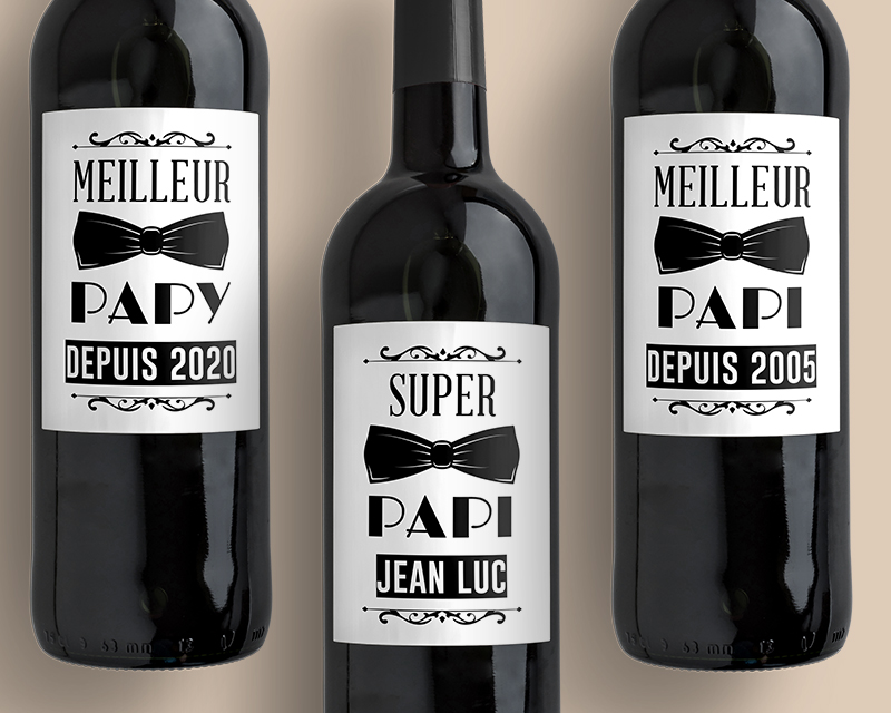 Bouteille de vin de Bordeaux personnalisée - Meilleur Grand-Père