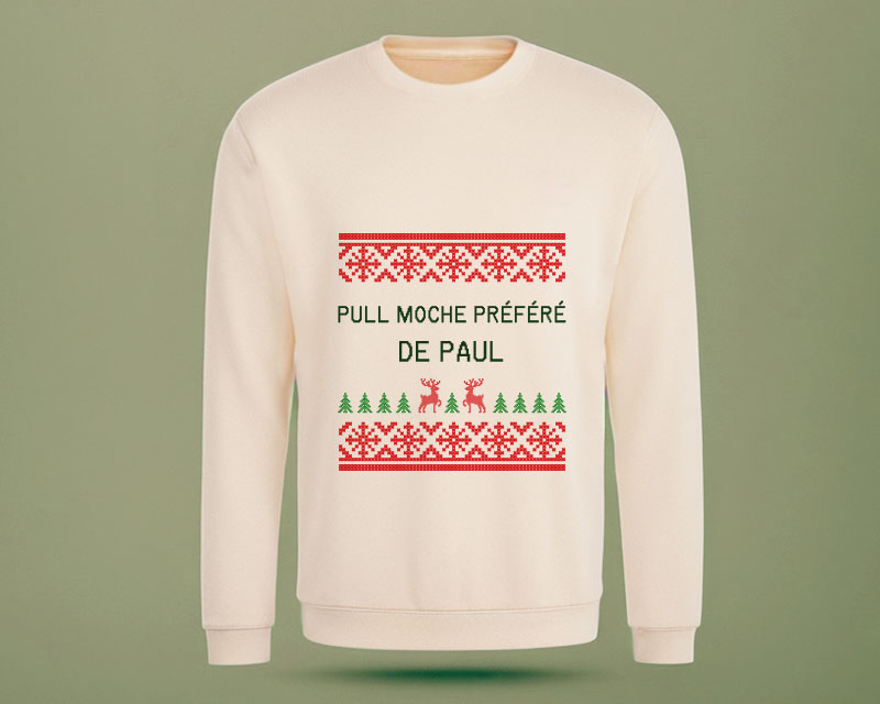 Pull moche de Noël personnalisable avec message ou prénom